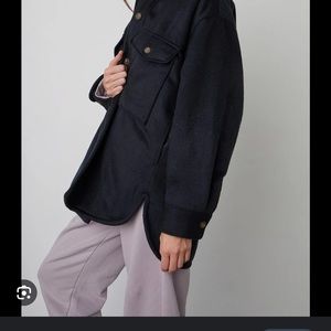 Velvet by Graham and Spencer Oversized Jacket/ Shacket - Navy